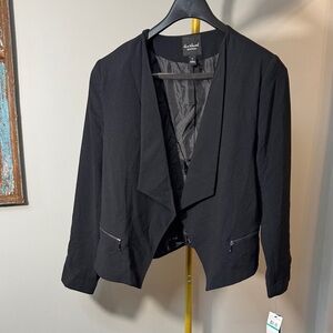 Gloria Vanderbilt Black Open-Front Blazer NWT 16